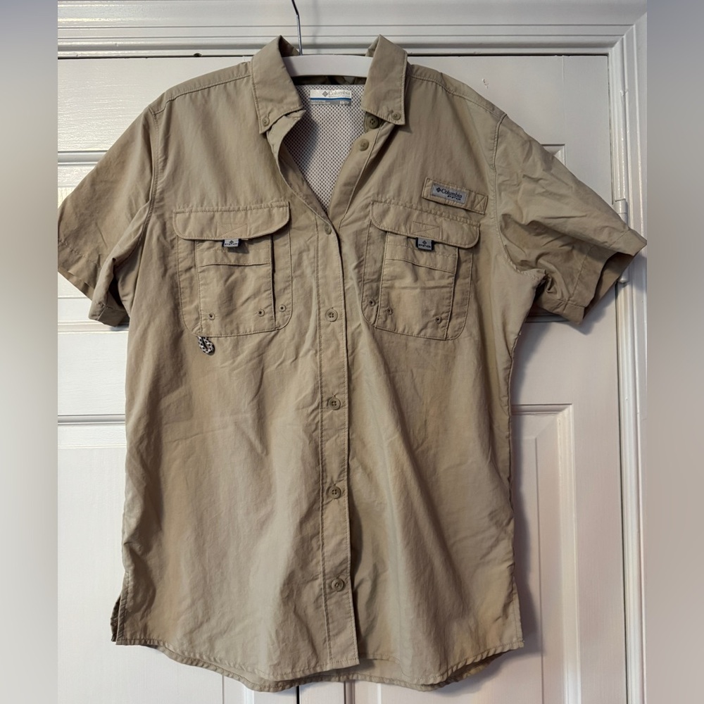 Columbia Khaki Button-Up Shirt